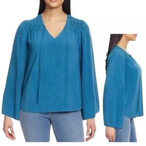 Jessica Simpson Teal V-Neck Blouse